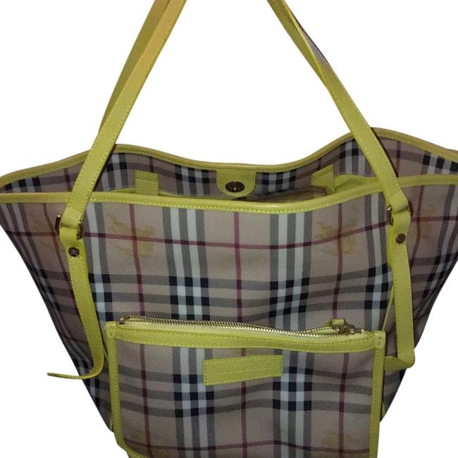 Burberry Heymarket Tote Yellow Shoulder Bag