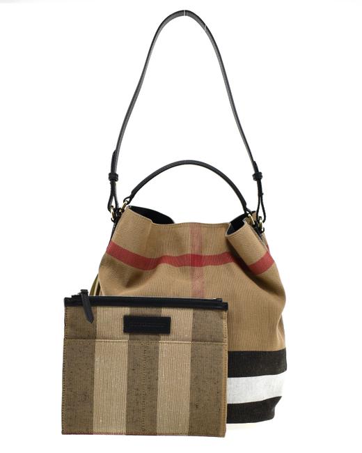 Burberry Hobo Ashby Black Canvas Shoulder Bag