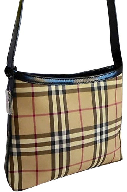 Burberry Hobo Beige Nova Check Pvc and Leather Shoulder Bag