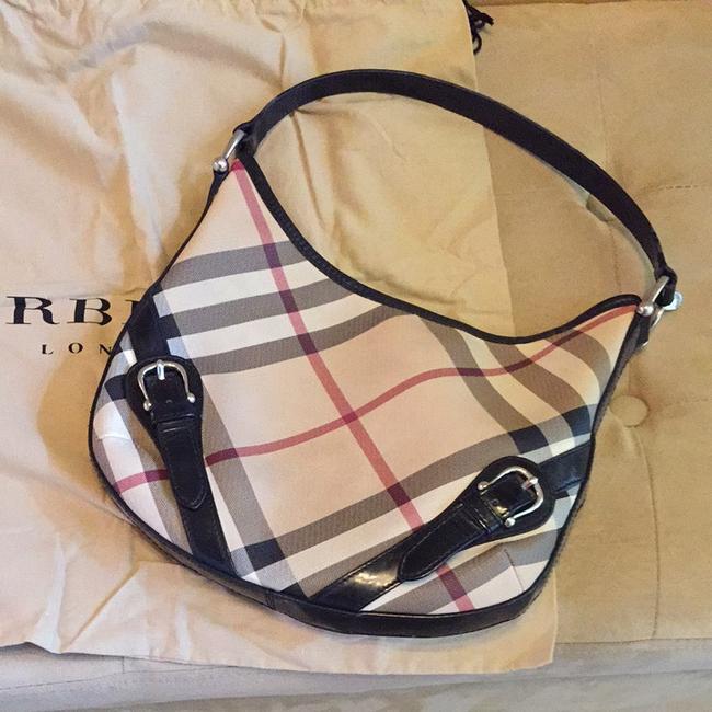 Burberry Hobos Beige with Straps Leather Shoulder Bag