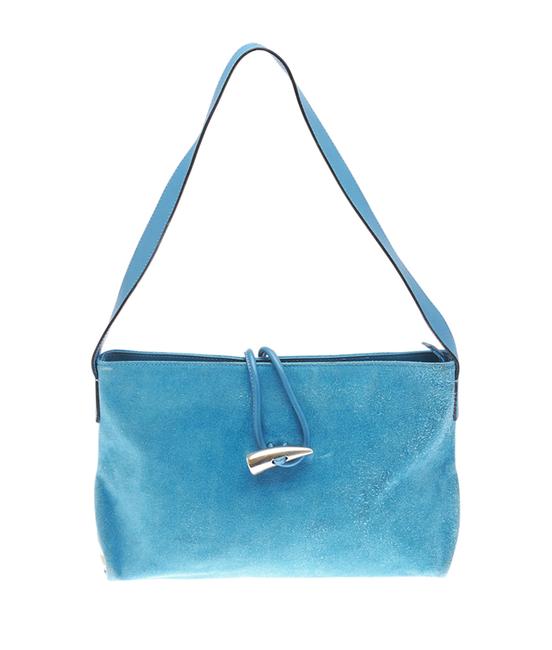 Burberry Horn 115219 Blue Suede Shoulder Bag