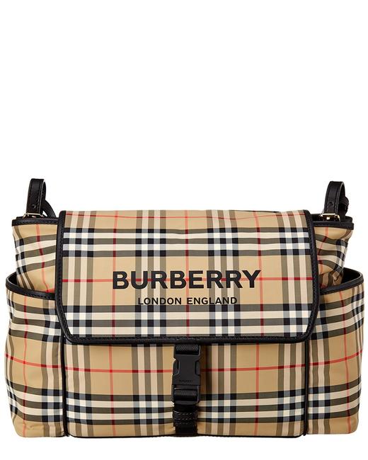 Burberry House Check Flap Diaper Beige Shoulder Bag