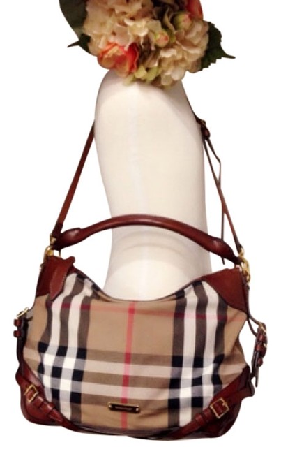 Burberry Hobo House Check Canvas Lining Shoulder Bag