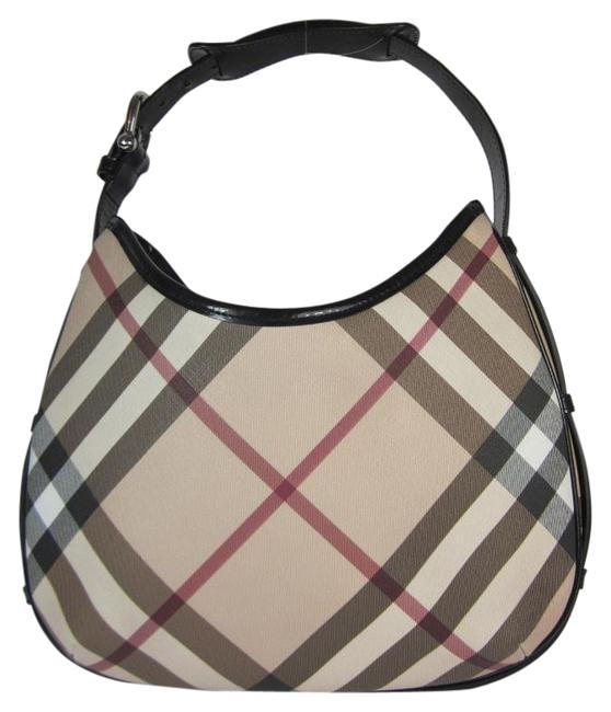 Burberry Khaki Nova Check LeatherJacquard Shoulder Bag
