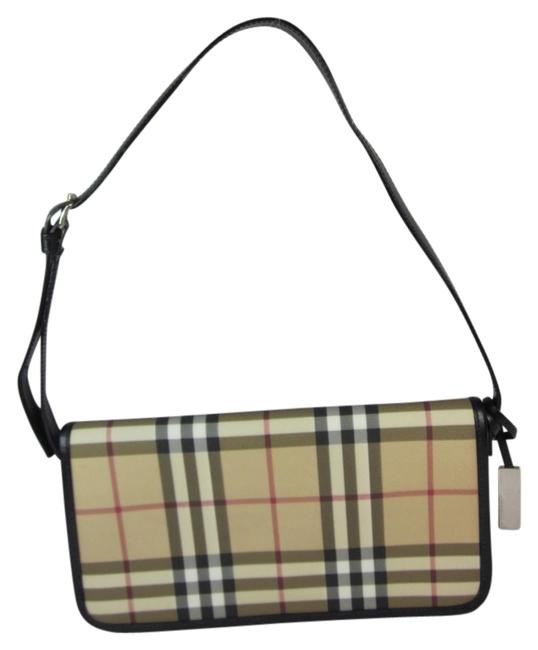 Burberry Khaki Nova Check Lightly coated JacquardLeather Shoulder Bag