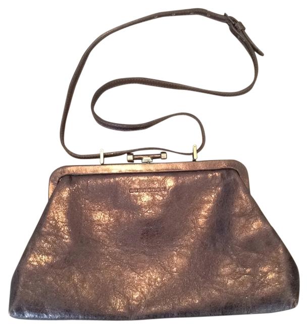 Burberry Kiss Lock Bronze Leather Shoulder Bag
