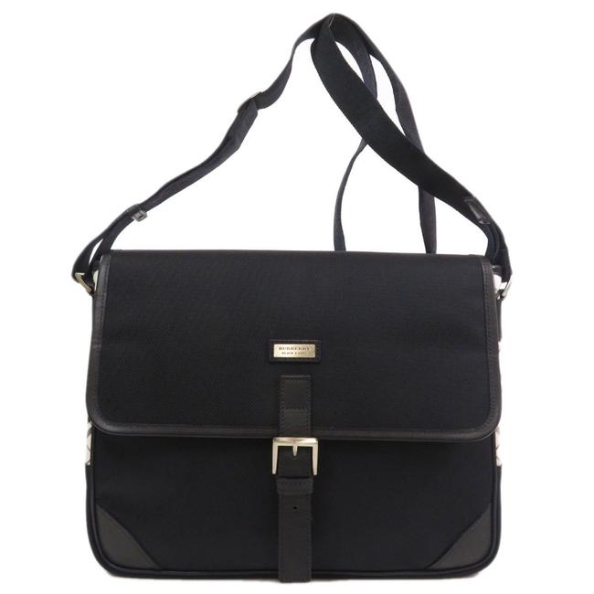Burberry Label Ladies BlackNavy Nylon Shoulder Bag