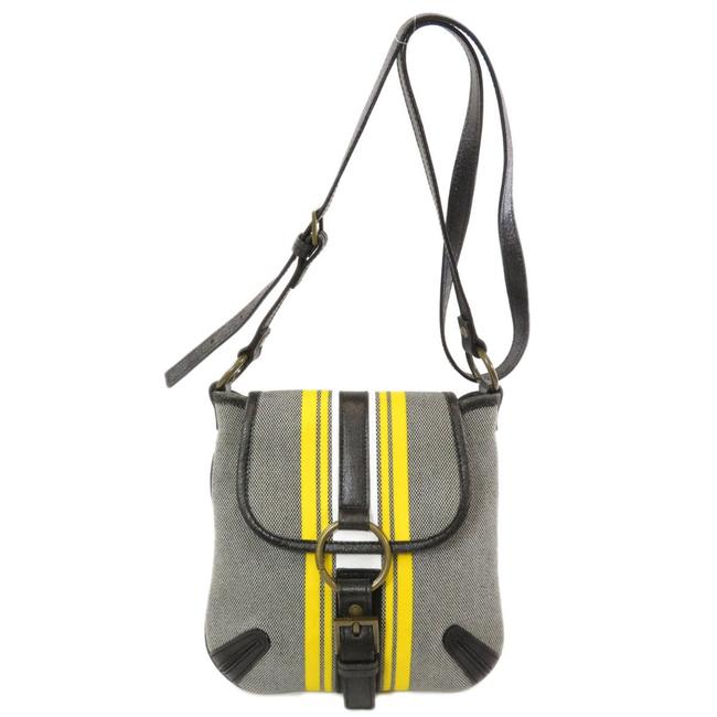 Burberry Label Ladies BlueGray Canvas Shoulder Bag