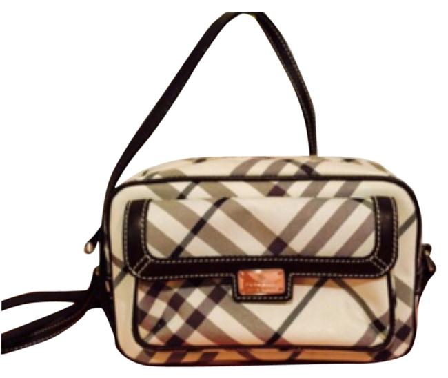 Burberry Label Light Gray Plaid Used From Japan Shoulder Bag