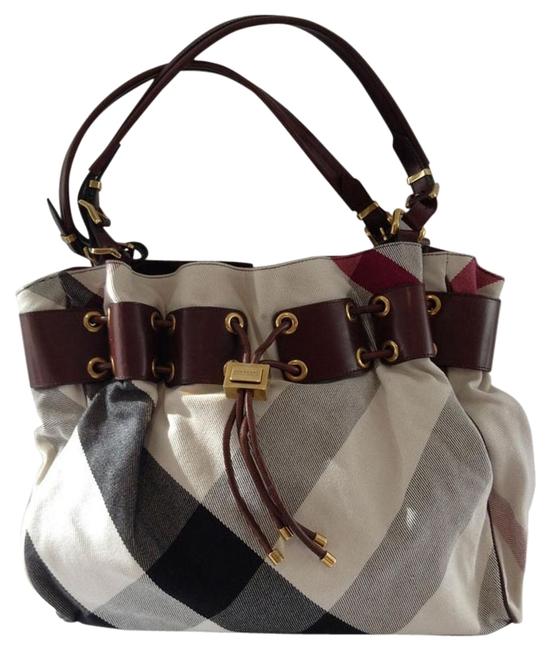 Burberry Large Check Canvas Shoulder Bag