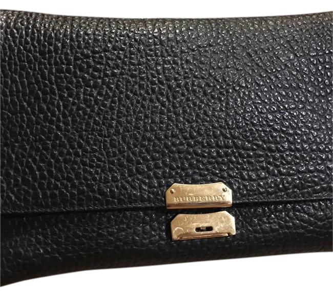 Burberry Large Mildenhall Signature Grain Black Leather Shoulder Bag