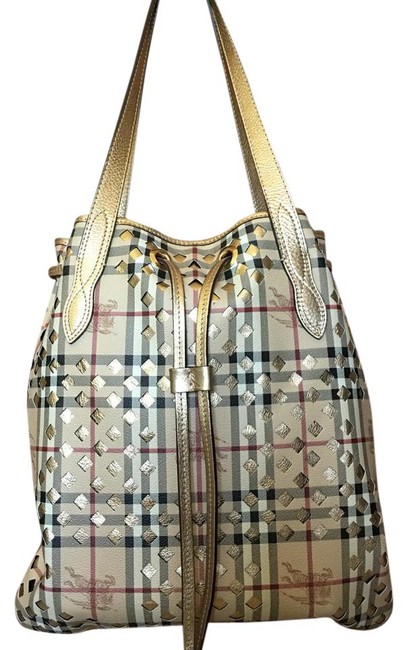 Burberry Large Tote Metallic Gold Leather Shoulder Bag