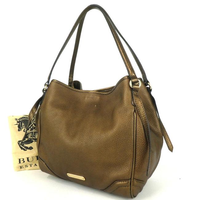 Burberry Leather #5101b16 Gold Shoulder Bag