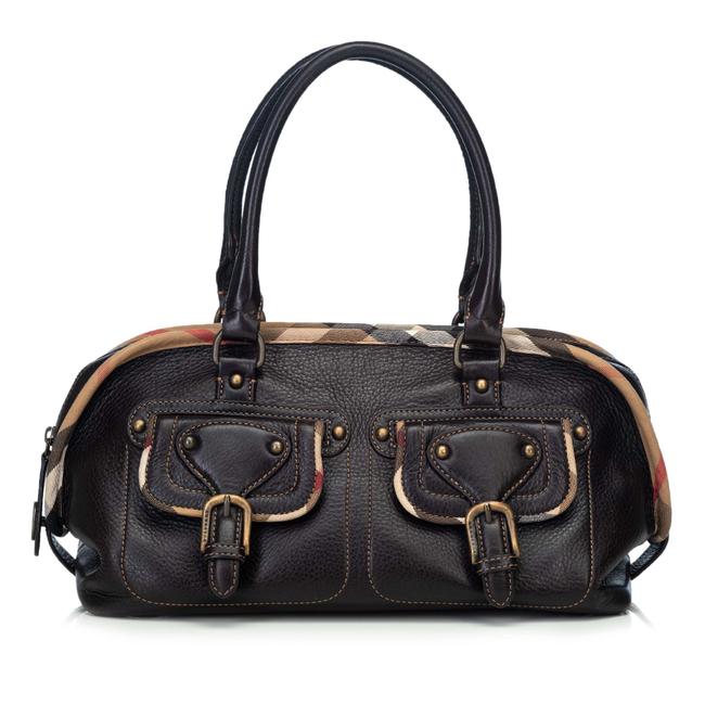 Burberry Leather Handbag United Kingdom Black Canvas Shoulder Bag