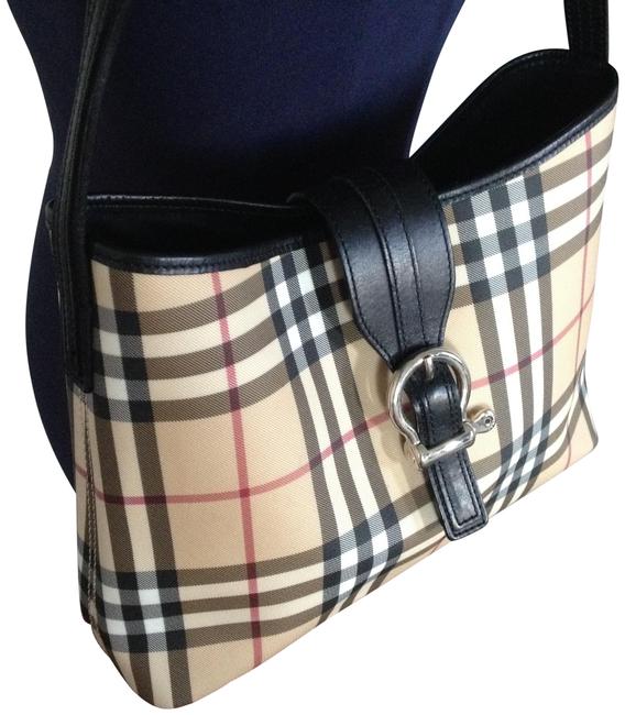 Burberry Like New Multi Color Leather Pvc Shoulder Bag