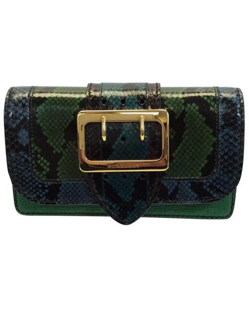 Burberry Limited Edition Green Snakeskin Leather Shoulder Bag
