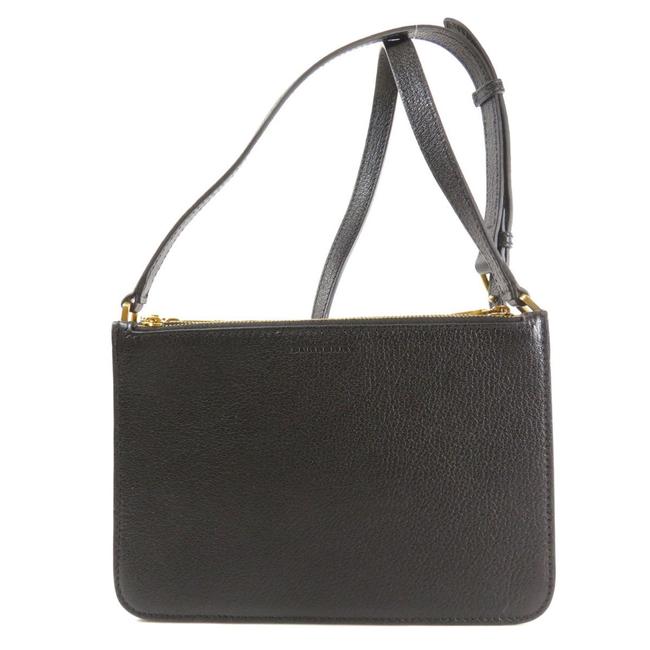 Burberry Logo Embossed Ladies Black Leather Shoulder Bag