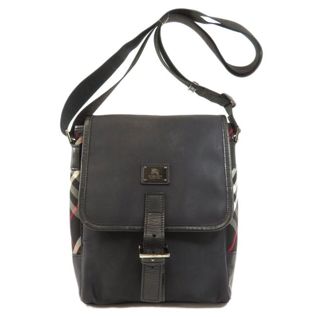 Burberry Logo Plate Nova Ladies Black Nylon Shoulder Bag