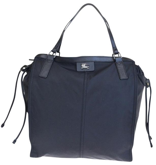 Burberry Logos Nova Black Nylon Leather Shoulder Bag