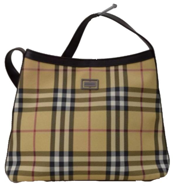 Burberry London Beige Canvas Shoulder Bag