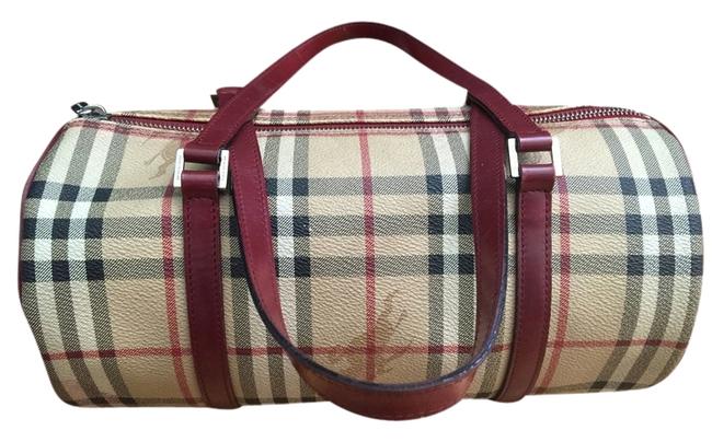 Burberry London Brown Red Maroon Leather Shoulder Bag