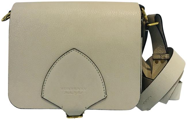 Burberry London Hampshire Stone White Leather Shoulder Bag