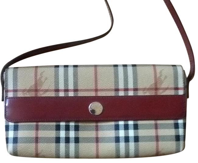 Burberry London Haymarket Coated Canvas and Leather Shoulder Bag