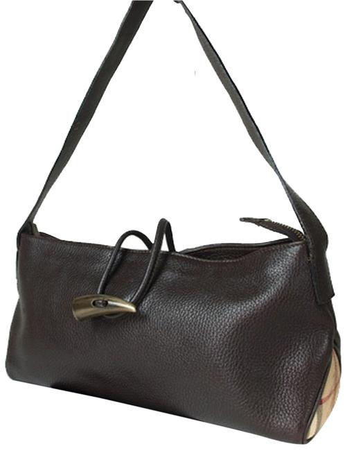Burberry London Leather Dark Brown Shoulder Bag