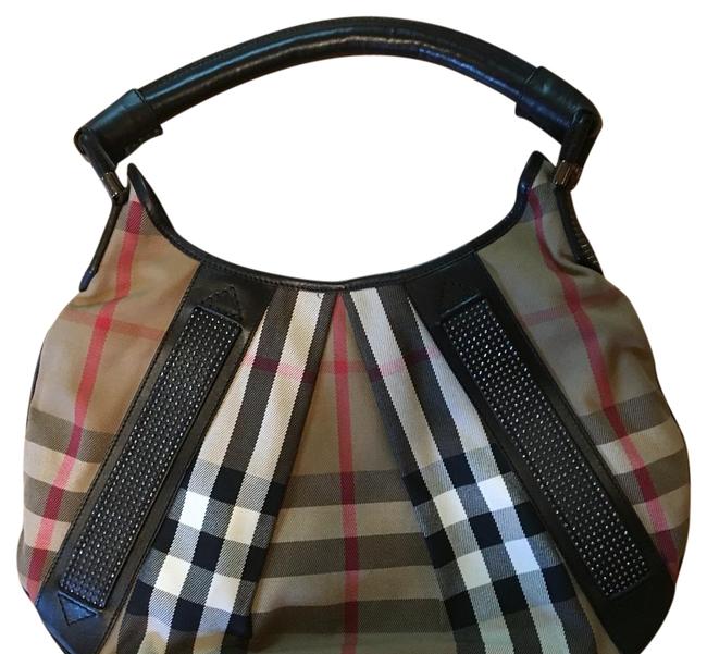 Burberry London Multicolor Canvas and Leather Shoulder Bag
