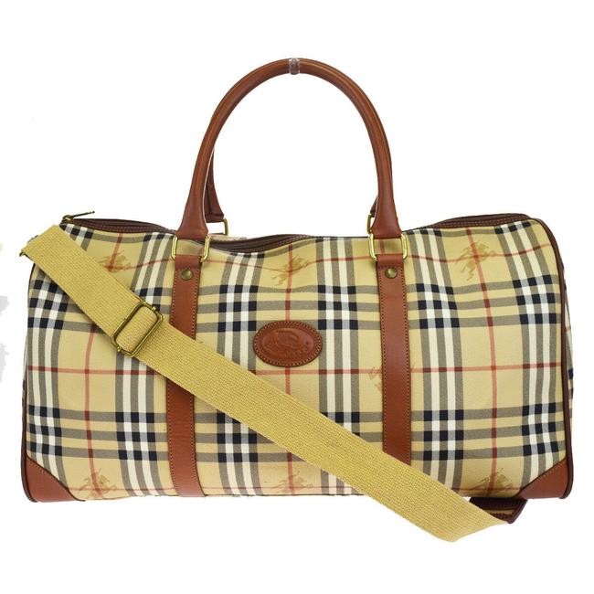 Burberry London Nova Check Hand Beige Pvc Leather Shoulder Bag