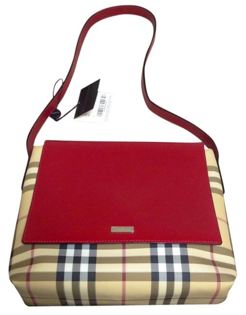 Burberry London Selina Handbag Red Leather Shoulder Bag