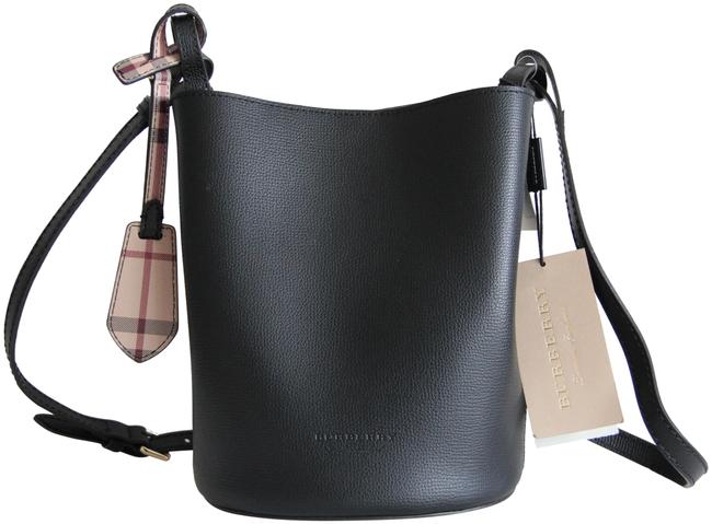 Burberry Bucket Lorne Small Black Leather Shoulder Bag