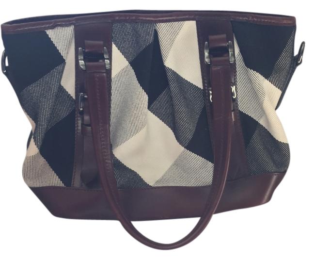 Burberry Lowry Brown Canvas and Leather Shoulder Bag
