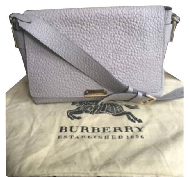Burberry Lrge Mildenhall Pale Grey Leather Shoulder Bag