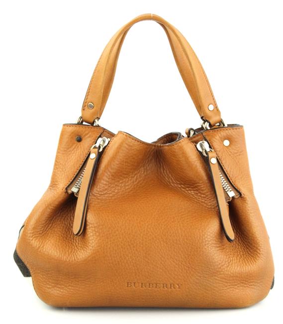 Burberry Maidstone House Small Cognac Leather Shoulder Bag