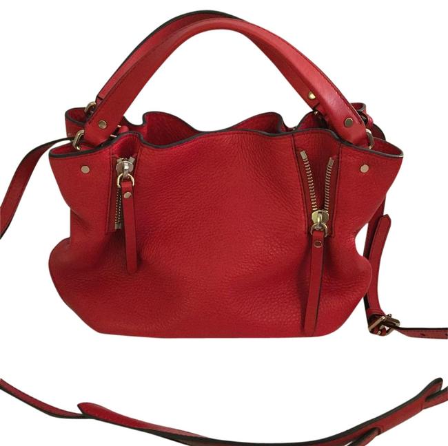 Burberry Maidstone Red LeatherCanvas Shoulder Bag