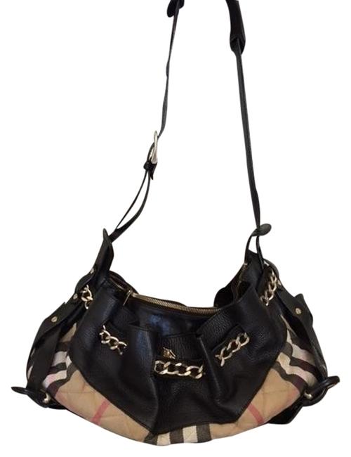Burberry Margaret Black LeatherBurberry House Check Canvas Shoulder Bag