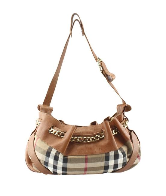 Burberry Margaret Nova Check CanvasTan Leather 118372 Shoulder Bag