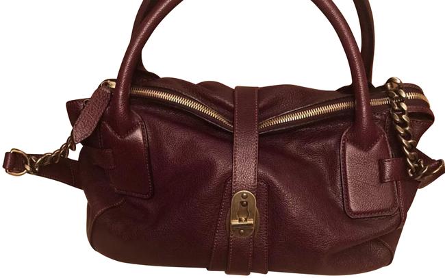 Burberry Maroon Leather Shoulder Bag