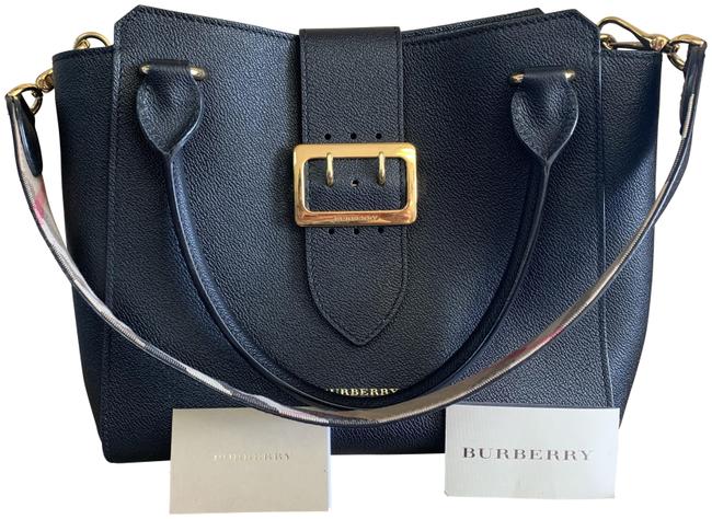 Burberry Medium 2way Tote Leather Black Shoulder Bag