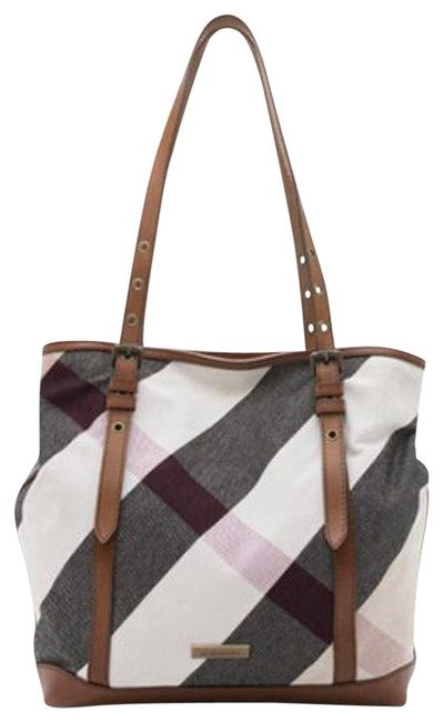 Burberry Mega Check Leather and Canvas Shoulder Bag