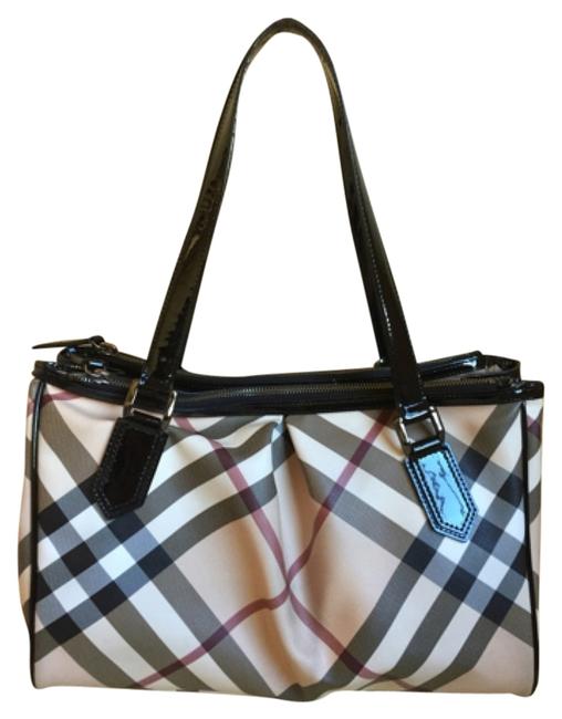Burberry Melbury Supernova Check BeigeBlack Shoulder Bag