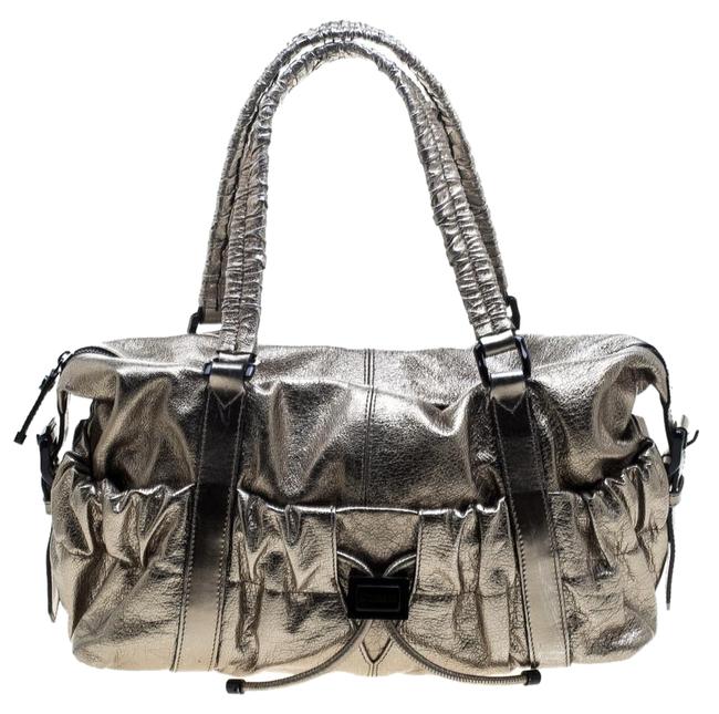 Burberry Metallic Curzon Gold Leather Shoulder Bag