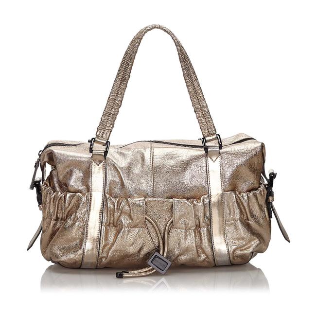 Burberry Metallic Gold Leather Shoulder Bag