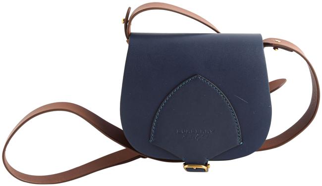 Burberry Mini Saddle Midnight Indigo Blue Calfskin Leather Shoulder Bag