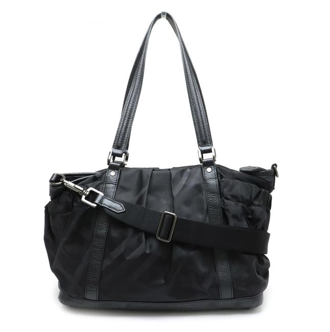 Burberry Mothers Tote Black NylonLeather Shoulder Bag