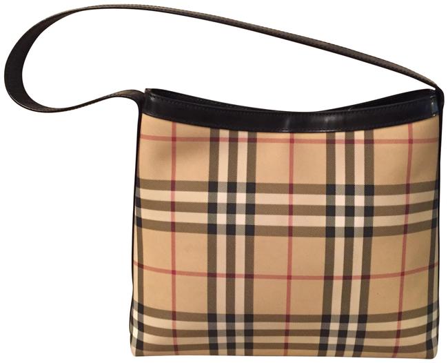 Burberry Multi Plaid Vinyl and Leather Shoulder Bag