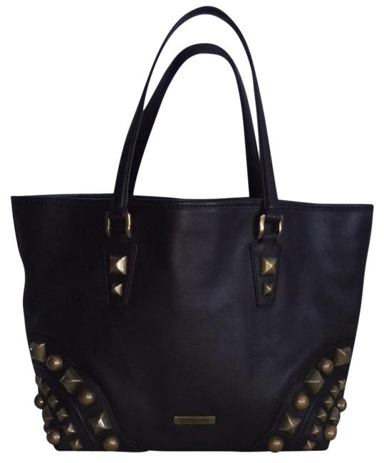Burberry Nickie Mega Stud Tote Brown Leather Shoulder Bag