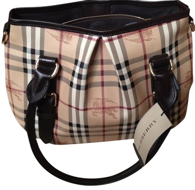 Burberry Northfield Signature Checked Leather Canvas Shoulder Bag
