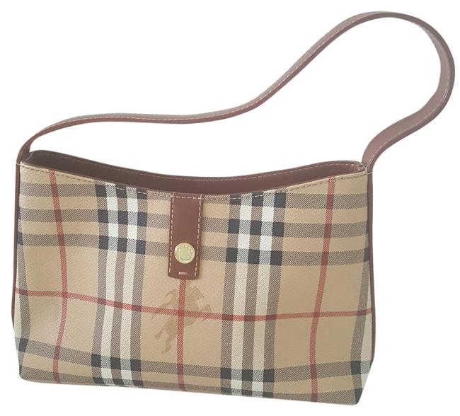 Burberry Nova Brown Coated Canvas Shoulder Bag